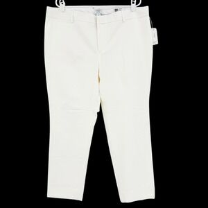 Crown & Ivy Womens White 2-Way Stretch Slim Fit Cary Ankle Pants Plus Sz 18W NWT